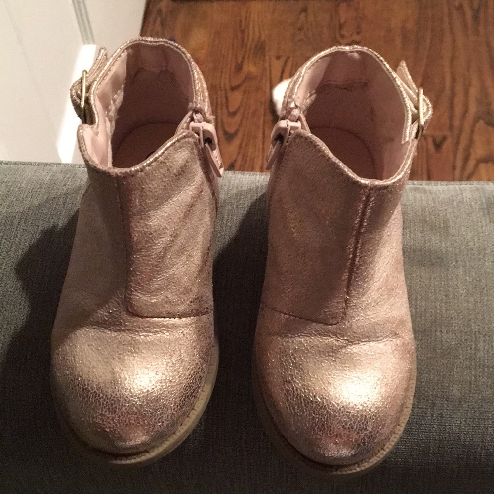 Cat & Jack Toddler rose gold pink booties Sz 7